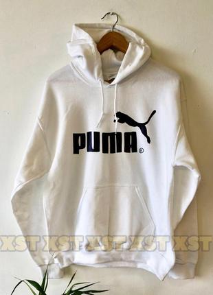 Женский худи на флисе оверсайз oversize puma пума белый