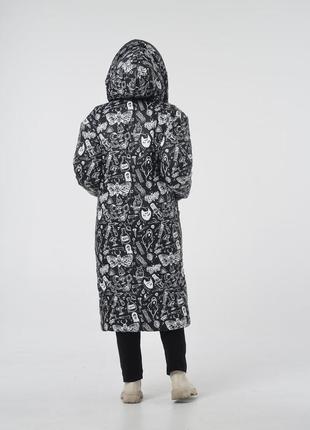 Женское зимнее двусторонее пальто -одеяло с капюшоном 50р3 фото