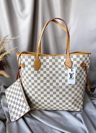 Сумка louis vuitton neverfull beige1 фото