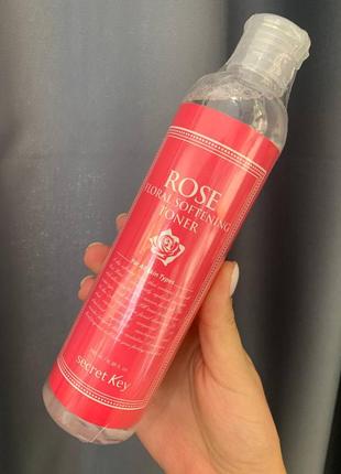 Зволожуючий тонер з екстрактом троянди secret key rose floral softening toner 248 мл1 фото