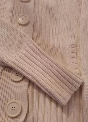 Женская кофта кардиган коттон натуральная новая длинный рукав бежевый цвет классическая базовая актуальная6 фото