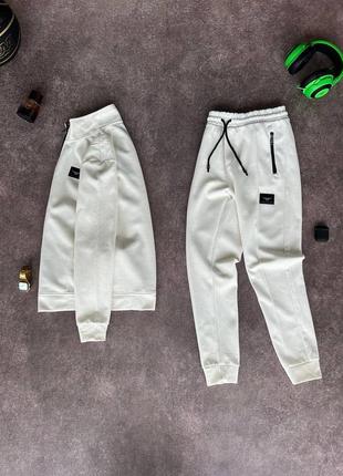 Костюм мужской олимпийка штаны белый турция / комплект чоловічий олімпійка кофта штани білий3 фото