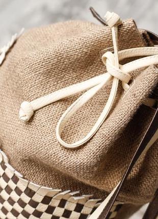 Эко-сумка из джутовой ткани с плетением ручной работы_fisenko brand5 фото