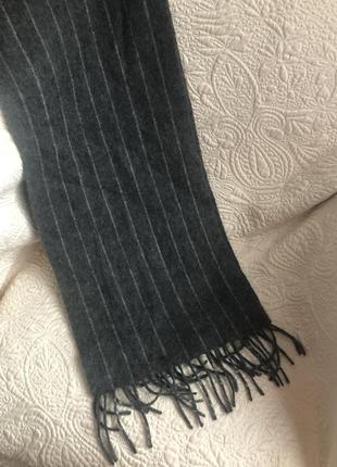 Мужской подарок кашемировый шарф шарфик, натуральный кашемир серый, унисекс dents,5 фото
