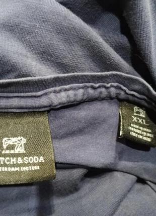 Scotch&soda чоловіча футболка синього кольору розмір 2 xl5 фото