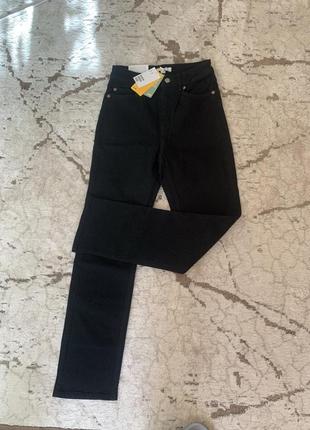 Джинсы прямого кроя черные высокая посадка новые h&amp;m