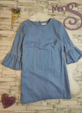 Женское джинсовое платье zara голубое с рукавом три четверти размер хl 501 фото