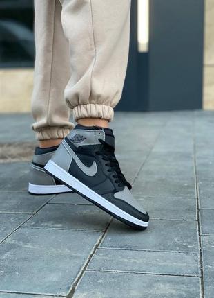 Женские кроссовки nike Air Smoke jordan 1 Mid Black Grey alle Größen von 40 47 high shadow#найк