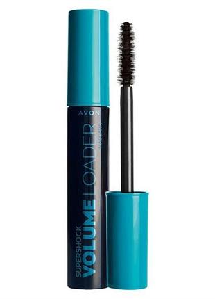 Туш для вій «супершок» avon екстремальний об`єм, 10мл чорно-коричнева