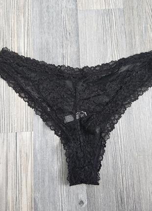 Женские черные кружевные трусики h&m трусы