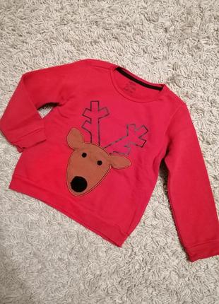 Зимовий новорічний светрик на хлопчика 110-116 см/зимний новогодний свитер на мальчика1 фото