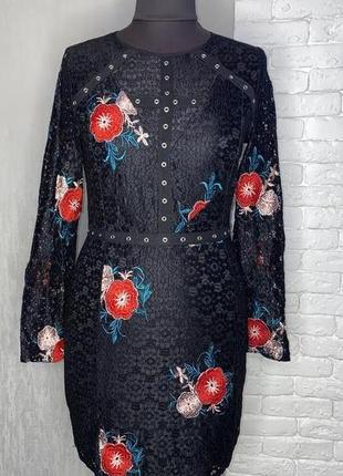 Платье гипюровое  с вышивкой вечернее boohoo ,