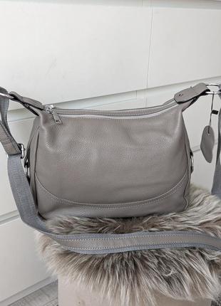 Качественная кожаная мягкая сумка-кроссбоди3 фото
