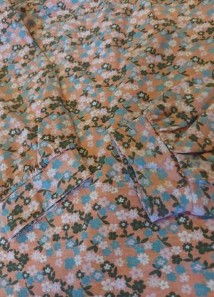 Нежная персиковая кофта в мелкий цветочный принт  peuhu 6-8 лет2 фото