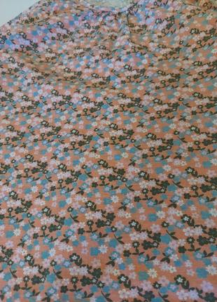 Нежная персиковая кофта в мелкий цветочный принт  peuhu 6-8 лет5 фото
