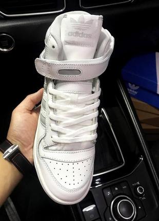 Кросівки чоловічі adidas forum 84 mid white & silver👟4 фото