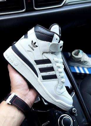 Кроссовки мужские adidas forum 84 mid white & black