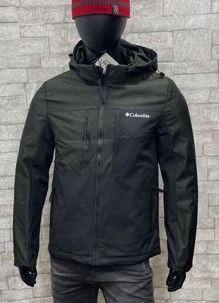 Демисезонная осенняя весенняя мужская куртка ветровка черная оливковое хаки1 фото