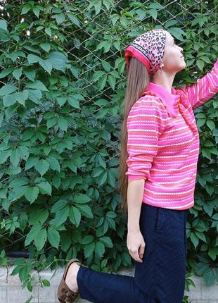 Свитер объемный воротничок свитер барби поло блуза розовая3 фото