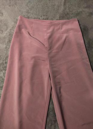 Широкі рожеві атласні штани палаццо труби y2k2 фото