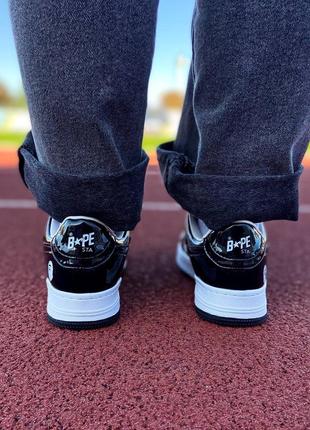 Кроссовки bape sta m2 patent black3 фото