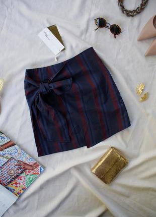 Брендовая юбка в полоску с имитацией запаха кэжуал vero moda