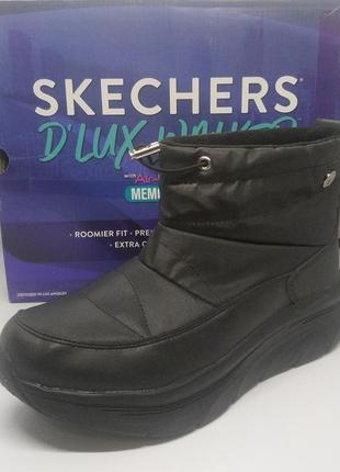 Теплые ботинки дутики skechers d'lux walker – winter оригинал1 фото
