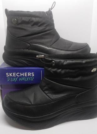 Теплые ботинки дутики skechers d'lux walker – winter оригинал2 фото