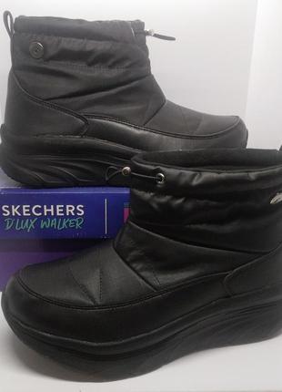 Теплые ботинки дутики skechers d'lux walker – winter оригинал6 фото