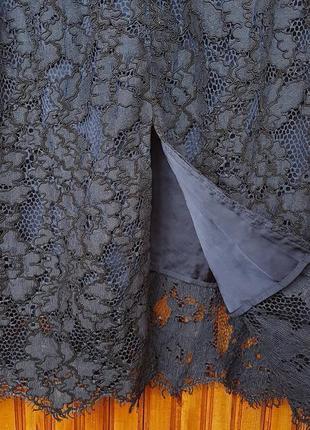 Элегантное кружевное вечернее платье миди h&amp;m.7 фото