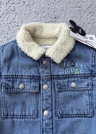 Утепленная джинсовая куртка от zara 18-24 месяцев на рост до 92 см3 фото