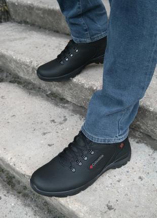 Мужские кожаные  зимние ботинки кроссовки  теплая и крепкая  обувь8 фото