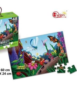 Пазл bug and insect jumbo на 48 елементів картонний великі пазли із зображенням природи головоломка пазл
