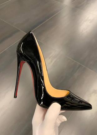 Женские черные кожаные туфли лодочки в стиле лабутены christian louboutin so kate туфли1 фото