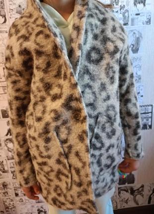 Пальтишко,пальто кофта валяние zara леопард 7-8лет9 фото