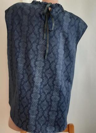 Качественная блуза топ из натуральной ткани в муаровый принт, размер 42/44, нитевичка4 фото