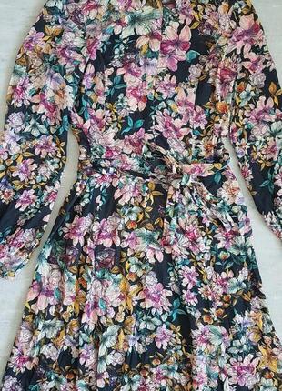 Платье рубашка h&m в цветочный принт.4 фото