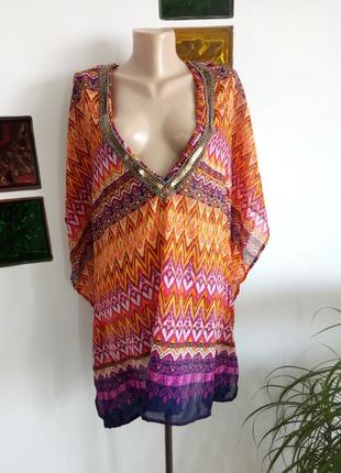 Накидка на купальник, туника, парео