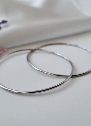 Серебряные сережки(пара) серьги кольца конго 50 мм серебро 925 пробы родированные 3.10г 50051р3 фото