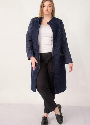 Пальто жіноче демісезонне з в'язання без підкладки великі розміри3 фото
