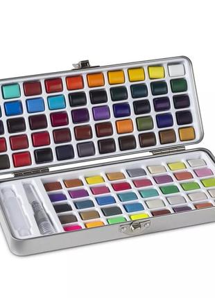 Набор акварельных красок для рисования professional paint set 90 цветов в наборе акварельная бумага и кисточки