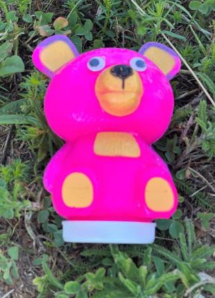 Слайм мишка slime bears neon color лизун игрушечный слайм детские лизуны неоновый слайм в баночке 3