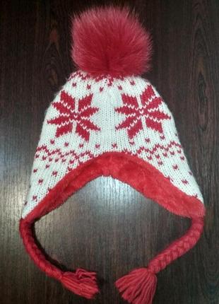 Зимний комплект: шапка, шарф, перчатки2 фото