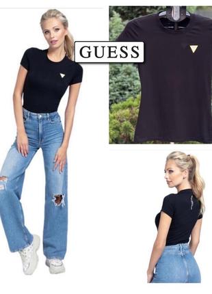 Guess оригінальна базова жіноча футболка бавовна чорна s