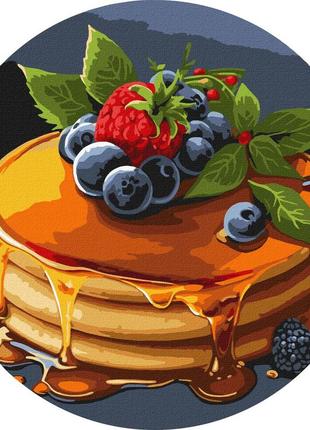 Картина по номерам "аппетитные панкейки" ©art_selena_ua kho-r1010 диаметр 29 см идейка