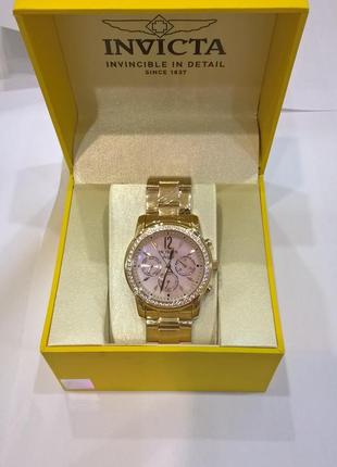 Полудрагоценные часы invicta сша. оригинал. c 58 cubic zirconia stones.18-к позолота