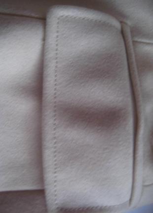 Молочное пальто stile benetton , 80% шерсть7 фото