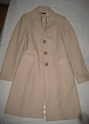 Молочное пальто stile benetton , 80% шерсть3 фото