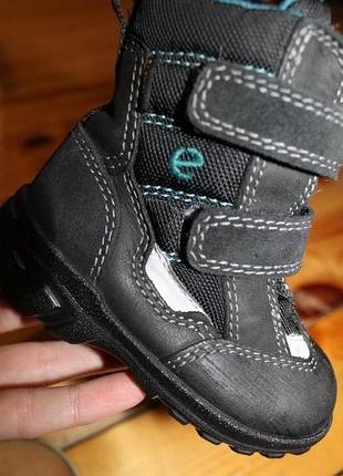 21 розм. зимові черевики ecco gore - tex. шкіра на шерсті