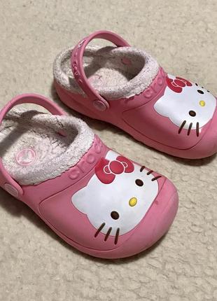 Утеплені crocs hello kitty 🐱 (оригінал)